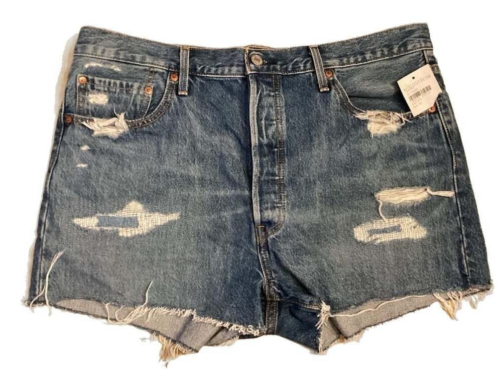 Levi's 501 Original Fit High-Rise Distressed Denim Cutoff Shorts